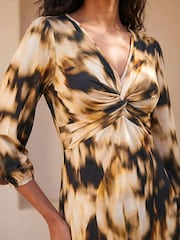 Roman Abstract Twist Front Midi Dress - 4এর মধ্যে 4 ছবি