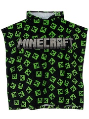 Character Green Minecraft Creeper Swim & Beach Towel 100% Cotton Poncho - Image 2 of 4