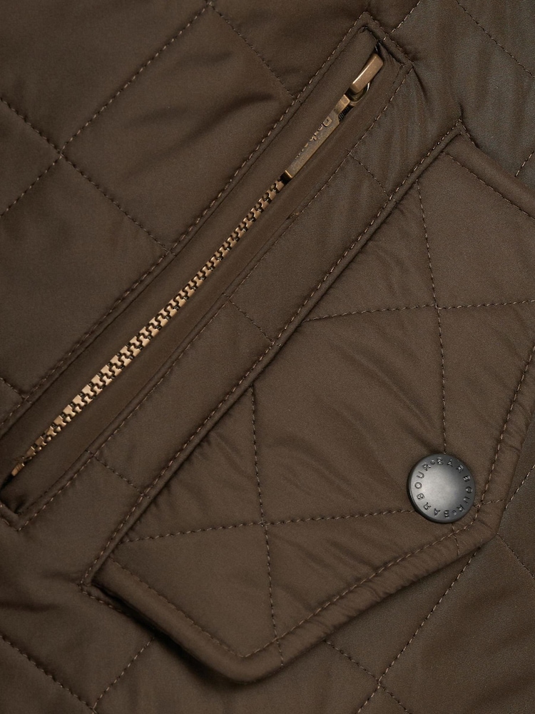 Barbour® Olive Green Powell Quilted Jacket - Image 13 of 13