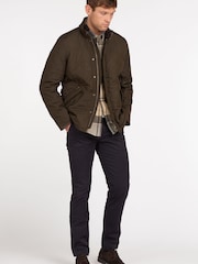 Barbour® Olive Green Powell Quilted Jacket - Image 3 of 13