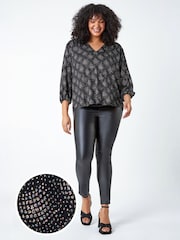 Roman Pink Curve Glitter Sparkle Tunic Top - Image 2 of 6