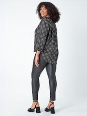 Roman Pink Curve Glitter Sparkle Tunic Top - Image 4 of 6