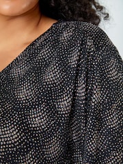Roman Pink Curve Glitter Sparkle Tunic Top - Image 6 of 6