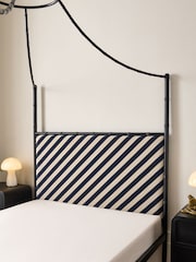 Rockett St George Black Bamboo Metal and Upholstered Bed - Image 3 of 6