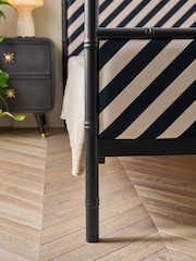 Rockett St George Black Bamboo Metal and Upholstered Bed - Image 5 of 6