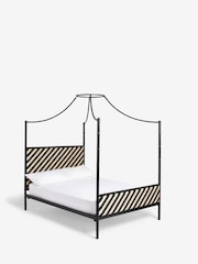 Rockett St George Black Bamboo Metal and Upholstered Bed - Image 6 of 6