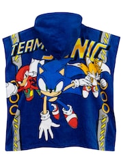 Character Blue Sonic 100% Cotton Poncho - Image 2 of 9