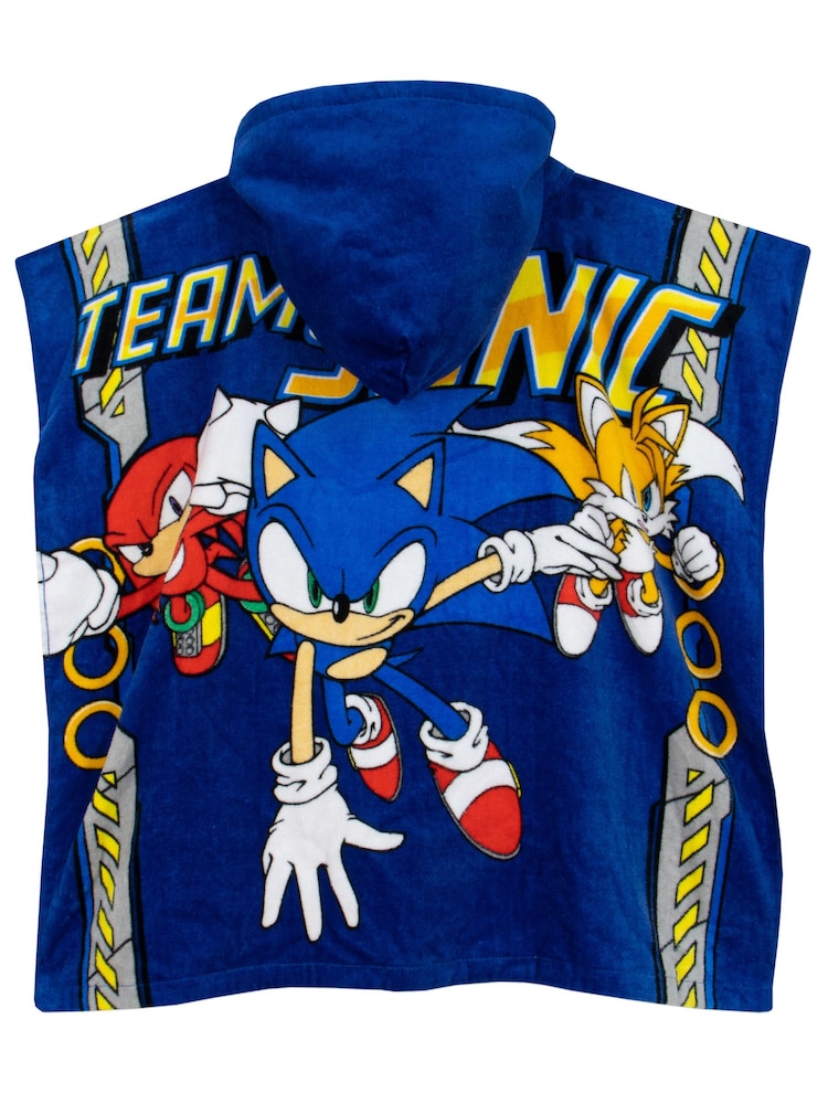Character Blue Sonic 100% Cotton Poncho - Image 2 of 9