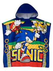 Character Blue Sonic 100% Cotton Poncho - Image 3 of 9