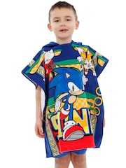 Character Blue Sonic 100% Cotton Poncho - Image 7 of 9