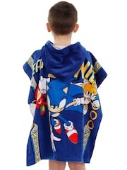 Character Blue Sonic 100% Cotton Poncho - Image 8 of 9