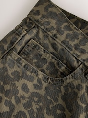 Khaki Leopard Mid Rise Relaxed Barrel Jeans - Image 7 of 7