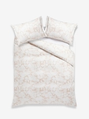 Pink Floral Sateen with Organza Insert Trim Duvet Cover and Pillowcase Set - Image 5 of 6