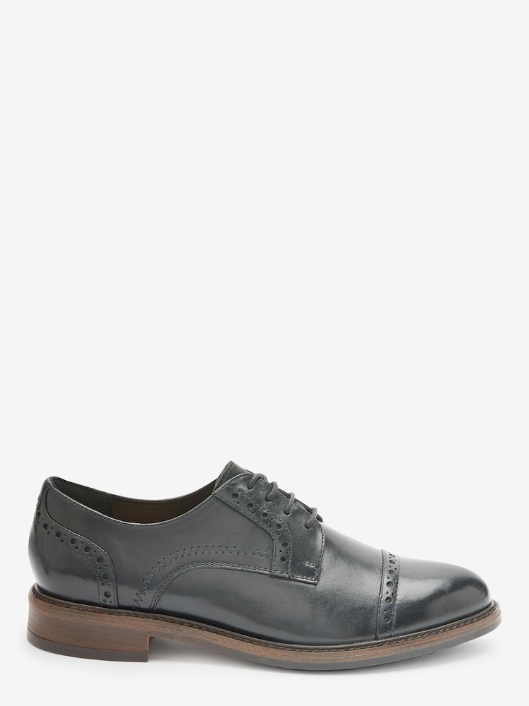 Schwarz - Forever Comfort® Schnürschuhe aus Leder im Budapester-Stil - Bild 1 von 4