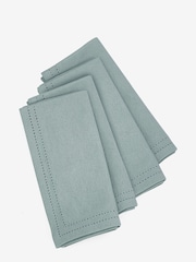 Sage Green Edge Trim 100% Cotton Napkins Set of 4 - Image 1 of 2