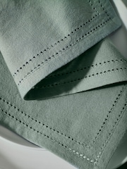 Sage Green Edge Trim 100% Cotton Napkins Set of 4 - Image 2 of 2