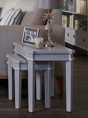 Laura Ashley Pale Charcoal Henshaw Nest Of 2 Tables - Image 1 of 5