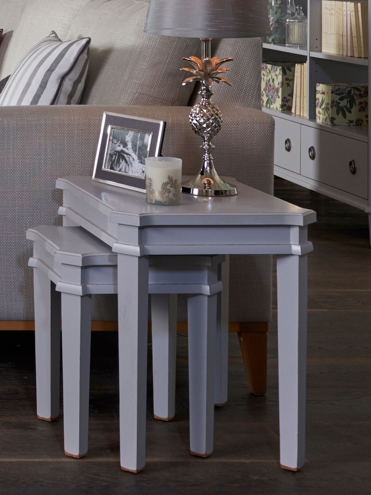 Laura Ashley Pale Charcoal Henshaw Nest Of 2 Tables - Image 1 of 5