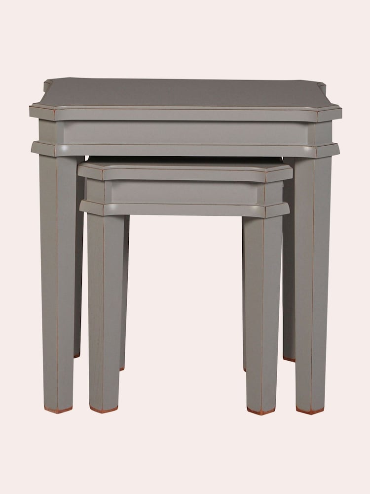 Laura Ashley Pale Charcoal Henshaw Nest Of 2 Tables - Image 2 of 5