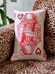 Rockett St George Pink Queen Of Hearts Cushion - Image 1 of 3