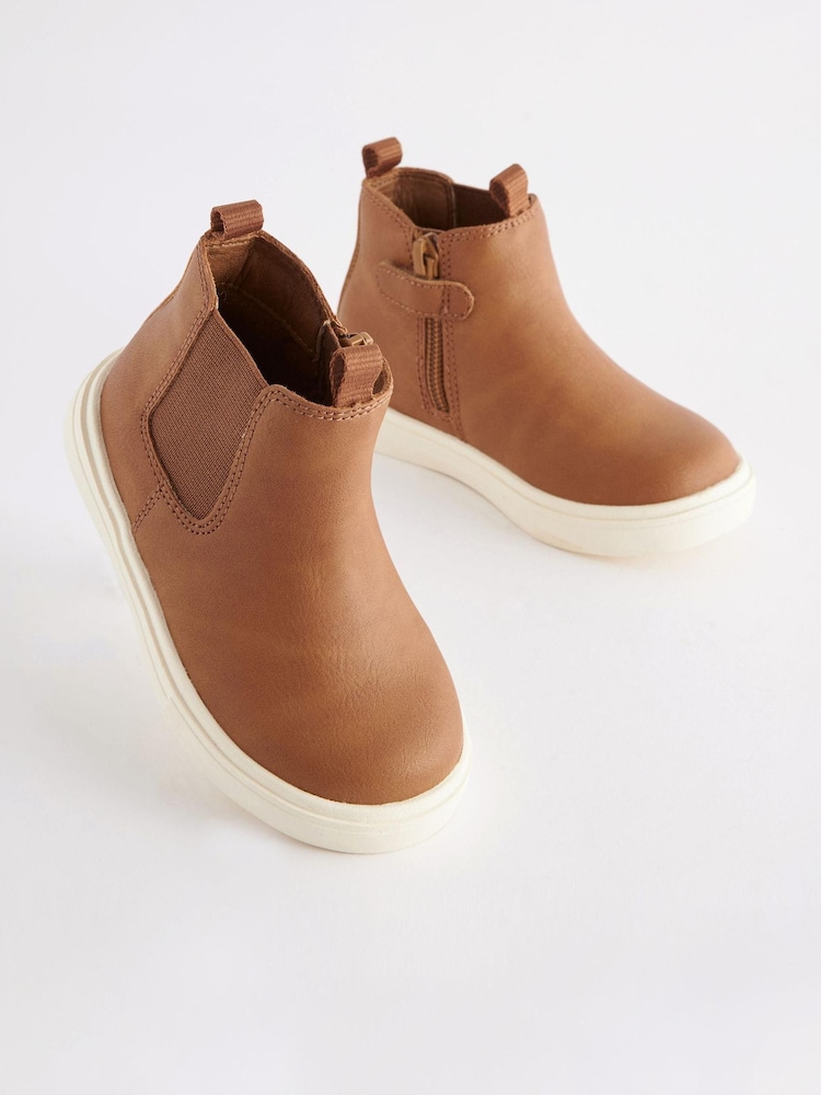 Hellbraun - Chelsea-Stiefel mit Reißverschluss - Bild 1 von 5