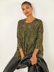Roman Speckled Print Tiered Top - 5এর মধ্যে 1 ছবি
