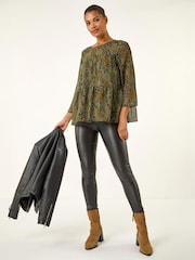 Roman Speckled Print Tiered Top - 5এর মধ্যে 2 ছবি
