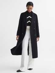Reiss Ivory/Black Riley Knitted Zig-Zag Jumper - Image 3 of 5