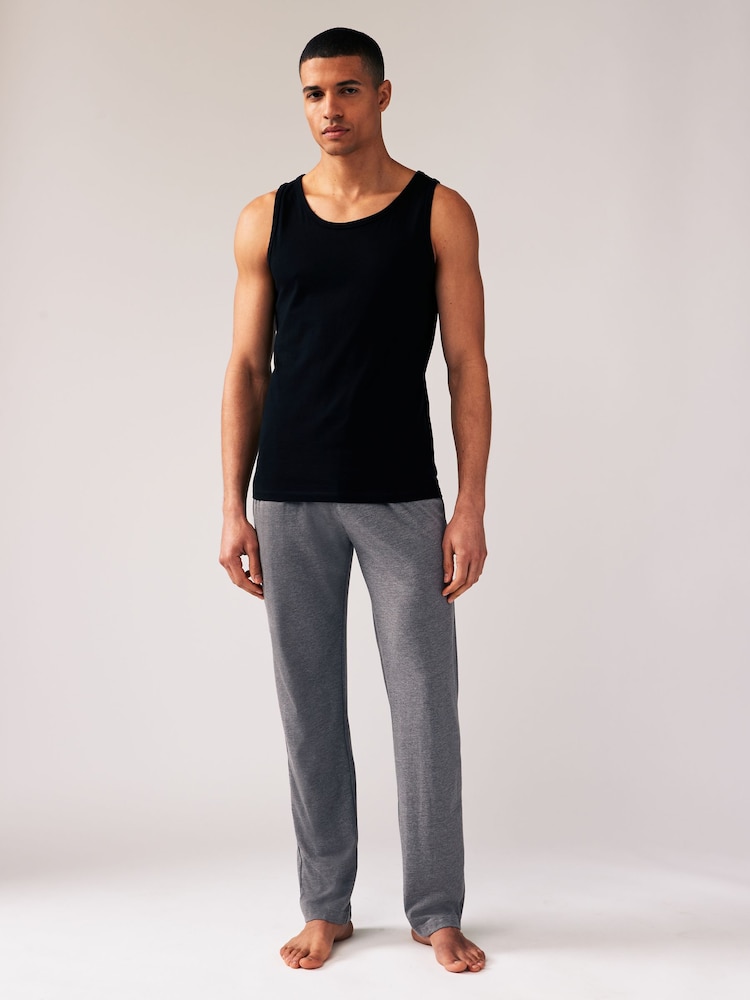 Black Pure 100% Cotton Layering Vests 2 Pack - Image 3 of 9