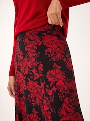 Roman Red Rose Print A-Line Midi Skirt - Image 5 of 5