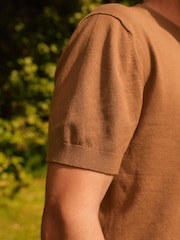 Brown Regular Fit Knitted T-Shirt - Image 5 of 8