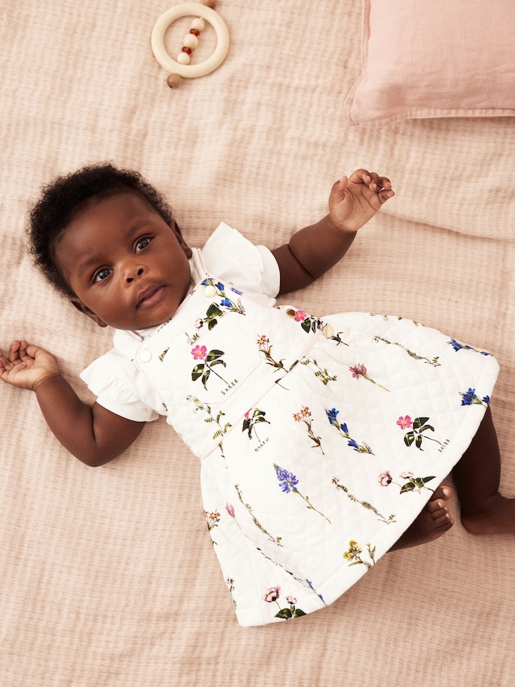 Baker by Ted Baker Floral Quilted Pinafore and T-Shirt Set - Image 2 of 10 Baker by Ted Baker Floral Quilted Pinafore and T-Shirt Set - Image 2 of 10