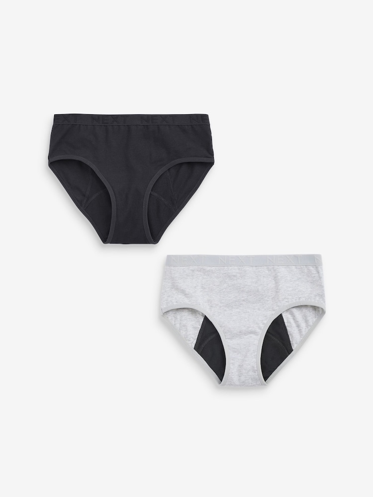 Monochrom - Menstruationsslips für eine starke Periode im 2er-Pack (7 – 16 Jahre) - Bild 1 von 6 Monochrom - Menstruationsslips für eine starke Periode im 2er-Pack (7 – 16 Jahre) - Bild 1 von 6