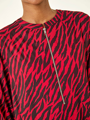 Roman Animal Print Zip Front Dress - 5এর মধ্যে 5 ছবি
