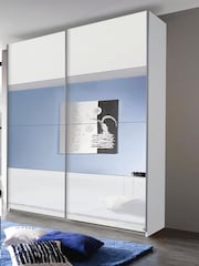 Rauch White Courtney Glass and Centre 1.8m Sliding Mirror Semi Fitted Wardrobe - Image 1 of 2