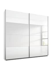 Rauch White Courtney Glass and Centre 1.8m Sliding Mirror Semi Fitted Wardrobe - Image 2 of 2