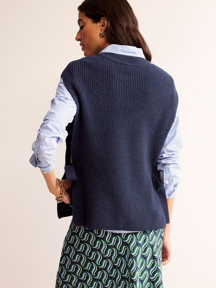 Boden Blue Tie-Side Knitted Tabard Jumper - Image 2 of 7
