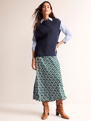 Boden Blue Tie-Side Knitted Tabard Jumper - Image 3 of 7