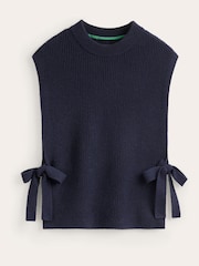 Boden Blue Tie-Side Knitted Tabard Jumper - Image 6 of 7
