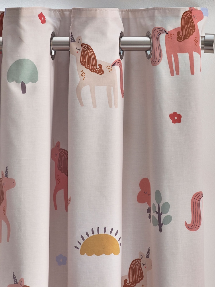 Natural Scandi Unicorn Ombre Eyelet Blackout Curtains - Image 2 of 4