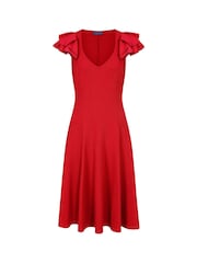 Платье-трапеция с рукавами-оборками Hot Squash Red - Изображение 4 из 4