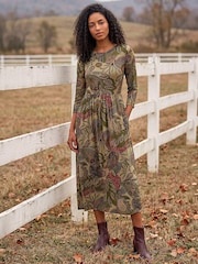 Roman Green Paisley Print Stretch Midi Dress - Image 3 of 4