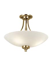 Gallery Home Antique Brass Perth Flush Ceiling Light - Image 1 of 1