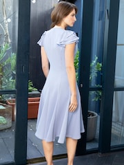 Hot Squash Purple Frill Sleeve A-Line Dress - Image 5 of 6