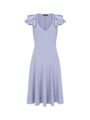 Hot Squash Purple Frill Sleeve A-Line Dress - Image 6 of 6