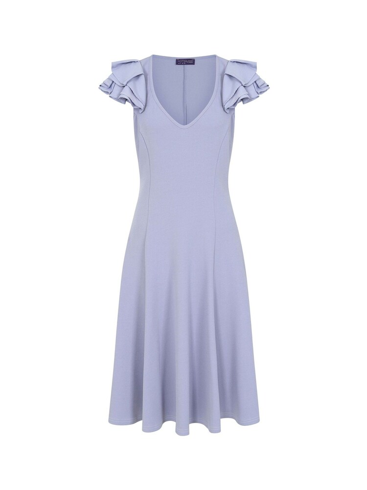 Hot Squash Purple Frill Sleeve A-Line Dress - Image 6 of 6
