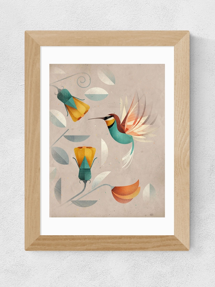 East End Prints White Hummingbird Print by Dieter Braun - Image 1 of 2