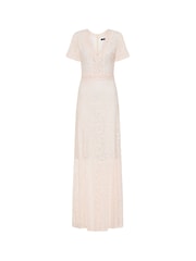 Hot Squash Cream V-Neck Lace Maxi Dress - Image 5 of 5