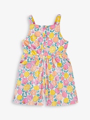 JoJo Maman Bébé Pink Summer Fruit Print Playsuit - Image 1 of 2