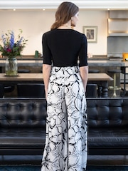 Hot Squash White Palazzo Trousers with Side Frill - Image 2 of 3